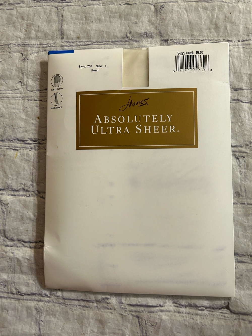HANES ABSOLUTELY ULTRA SHEER PEARL COLOR CONTROL TOP SANDALFOOT STOCKINGS SIZE F